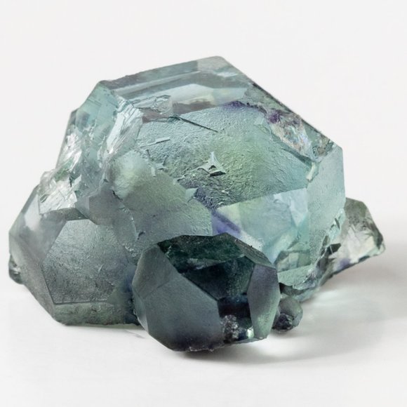 Rare AAA gemmy green fluorite with dark purple phantom cube - Picture 11 of 15